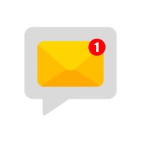 New notification. Email notification. Flat banner. Incoming message. Message icon. Message bell icon. One new notification concept. Email interface. Text message. Chat bubble. EPS 10